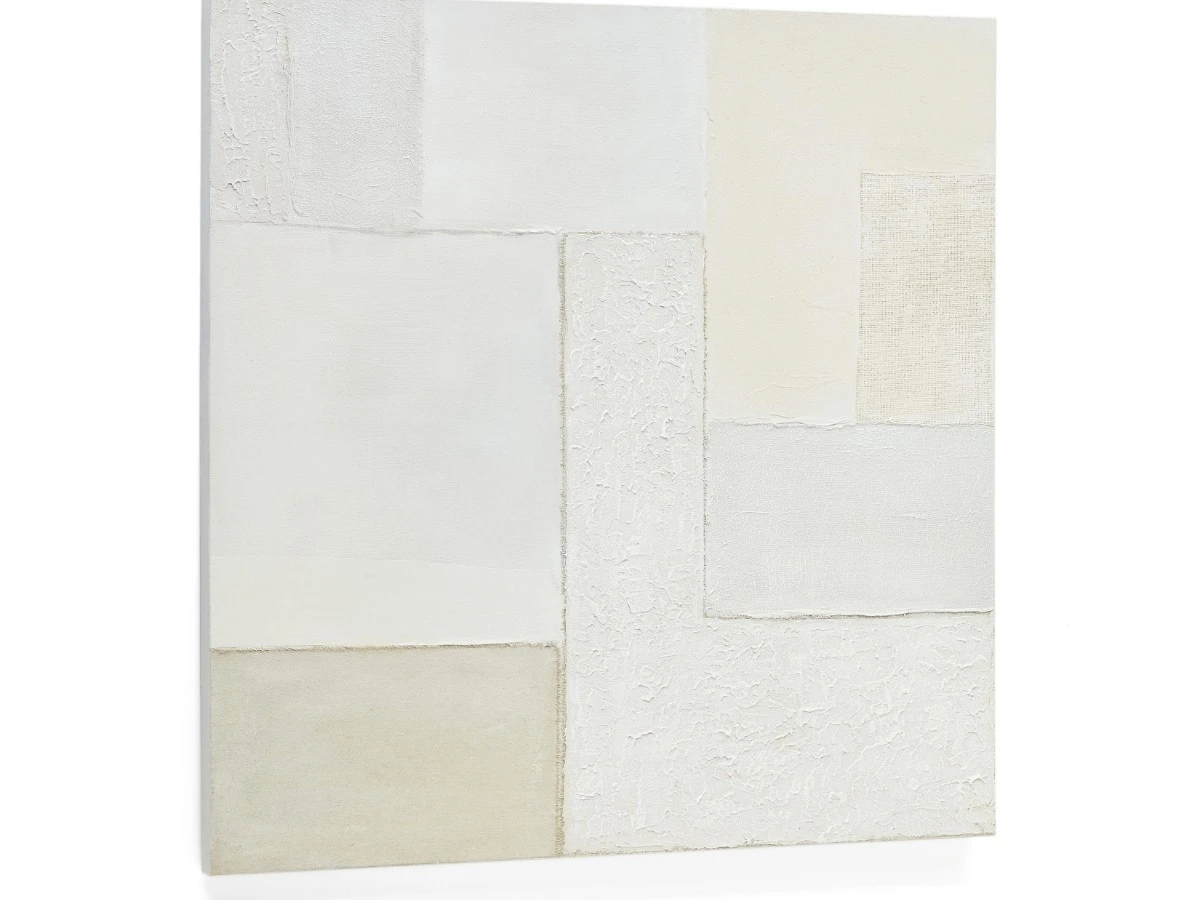 Pineda Абстрактный холст белого цвета 95 x 95 см 829904
