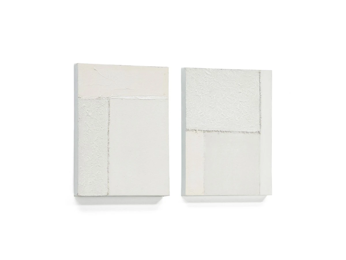 Pineda Набор из 2 абстрактных полотен белого цвета 30 x 40 см 829905