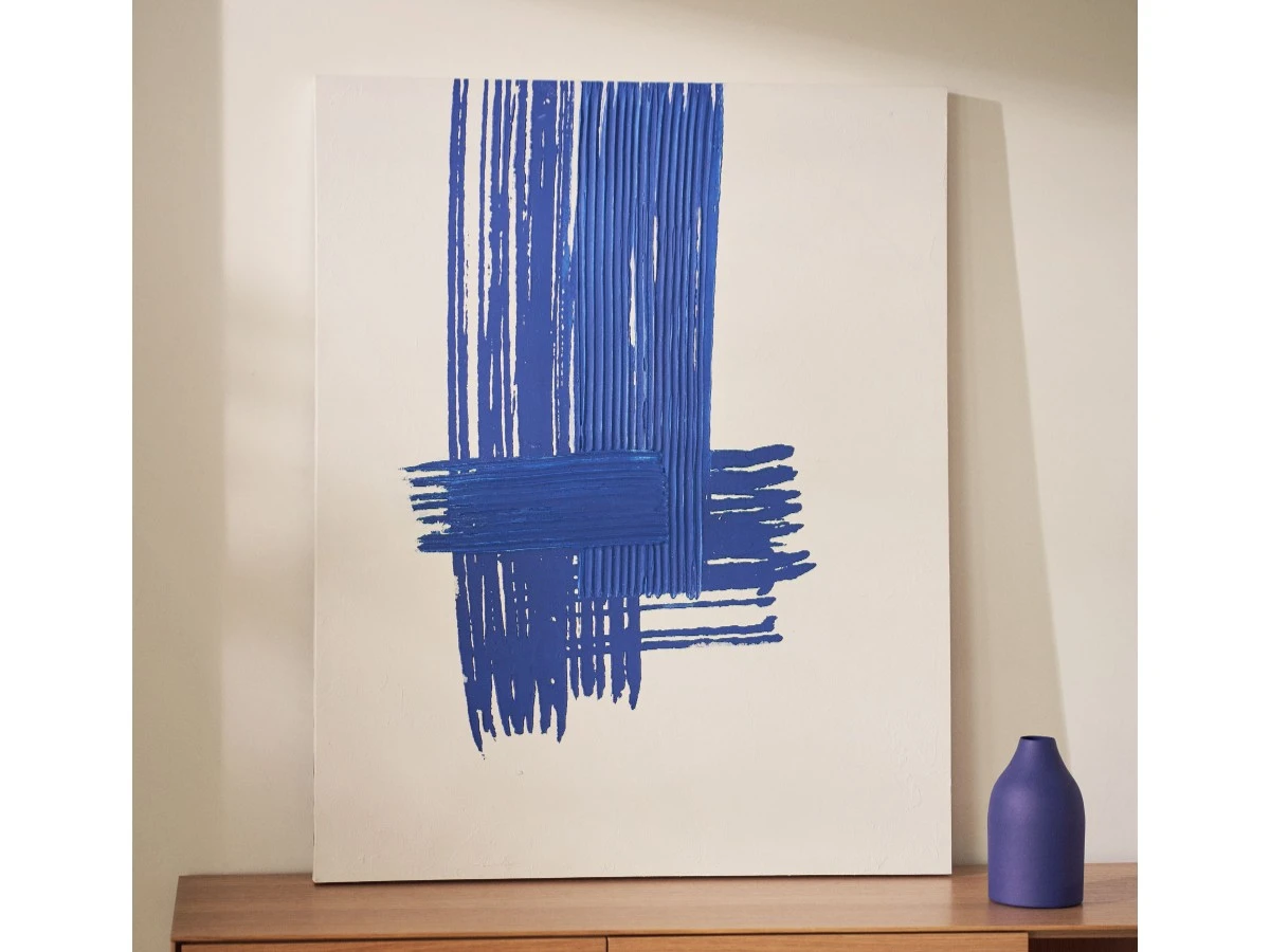 Sagaro Абстрактное полотно в бело-голубых тонах 80 x 100 см 829949  - фото 3