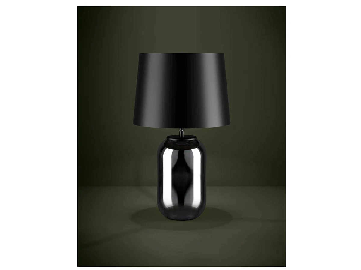 Настольная лампа CUITE, стекло, дымчатый/сталь, черный, 390063 851849