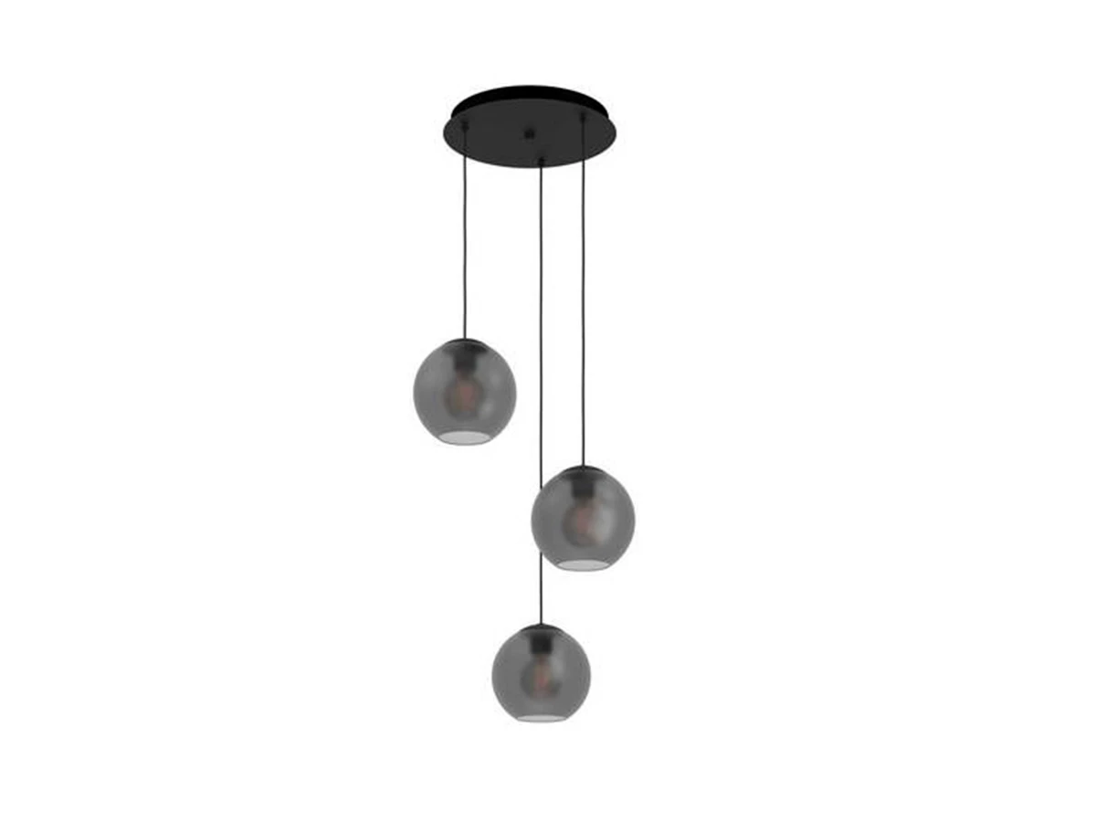 Люстра ARANGONA, 3X40W (E27), D455, сталь, черный/стекло, серый матовый, 390213 851922  - фото 1