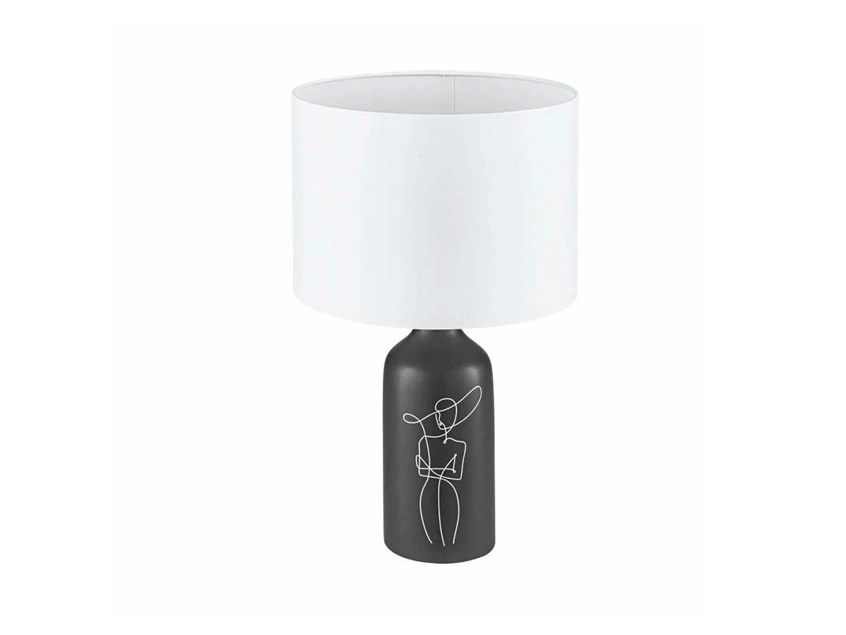 Настольная лампа VINOZA, 1x40W (E27), керамика, черный, 43823 852055  - фото 1
