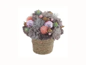 Деорация в кашпо Новогодняя композиция