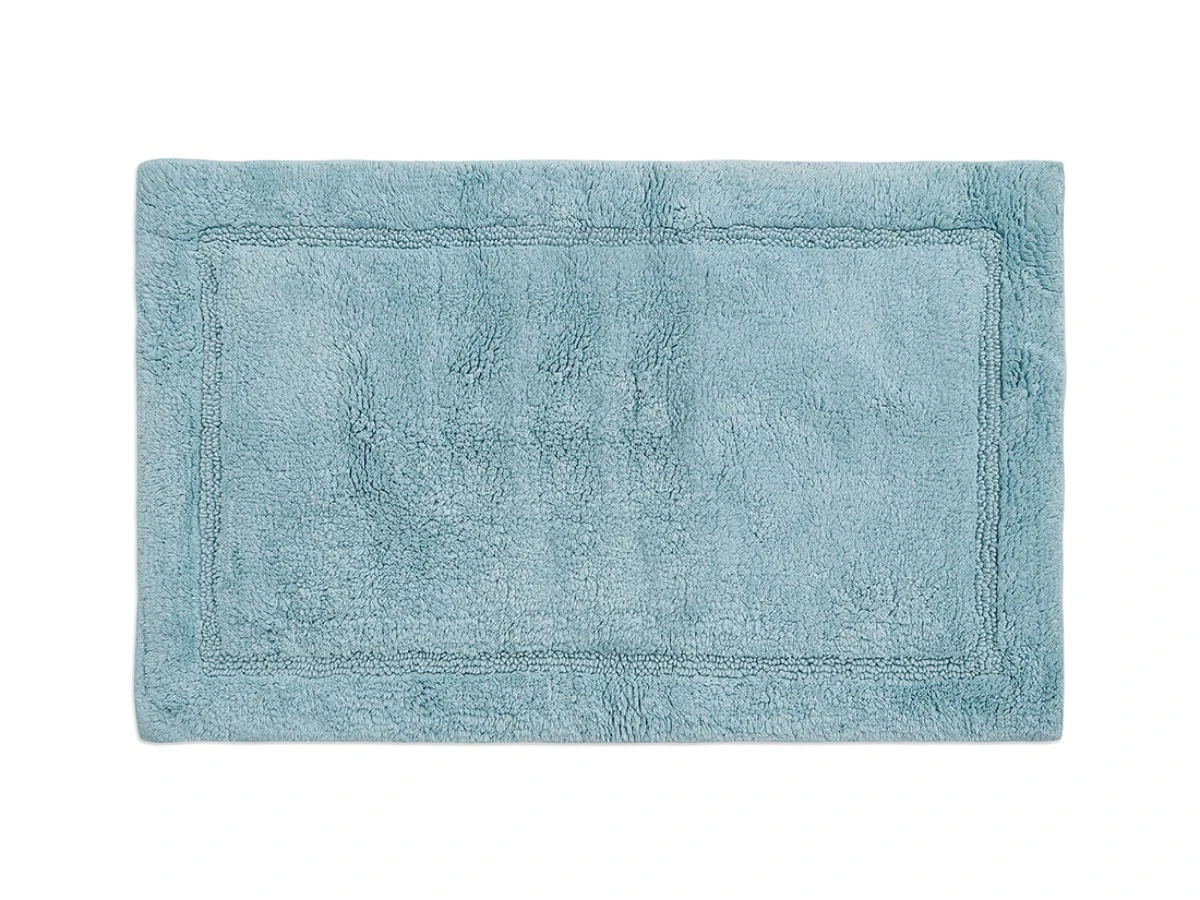 Коврик для ванной из хлопка ворсовый голубого цвета 855414  - фото 1