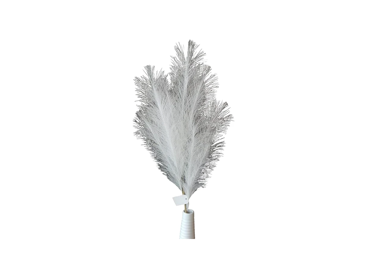 Ветка декоративная с искусственными перьями, светло-бежевая 856493