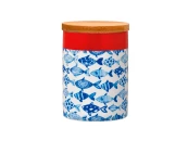 Банка фарфоровая с деревянной крышкой Fish, маленькая