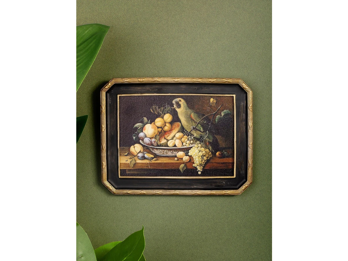 Картина в раме, масло, под старину 861325  - фото 4