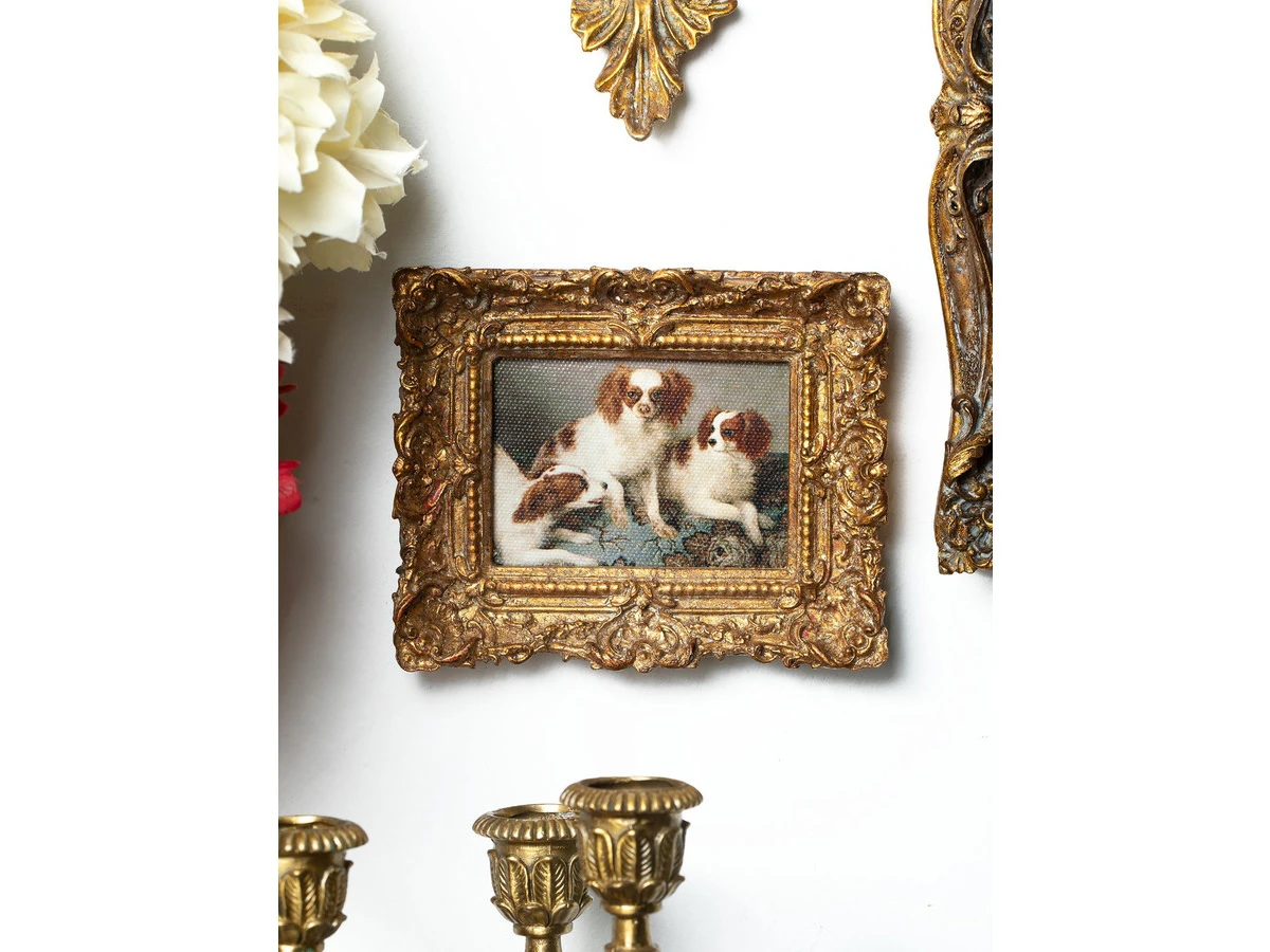 Картина в раме, масло, под старину 861360  - фото 4