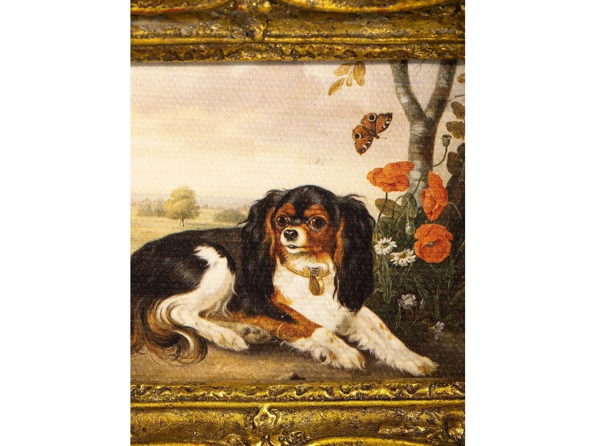 Картина в раме, масло, под старину 861372  - фото 4