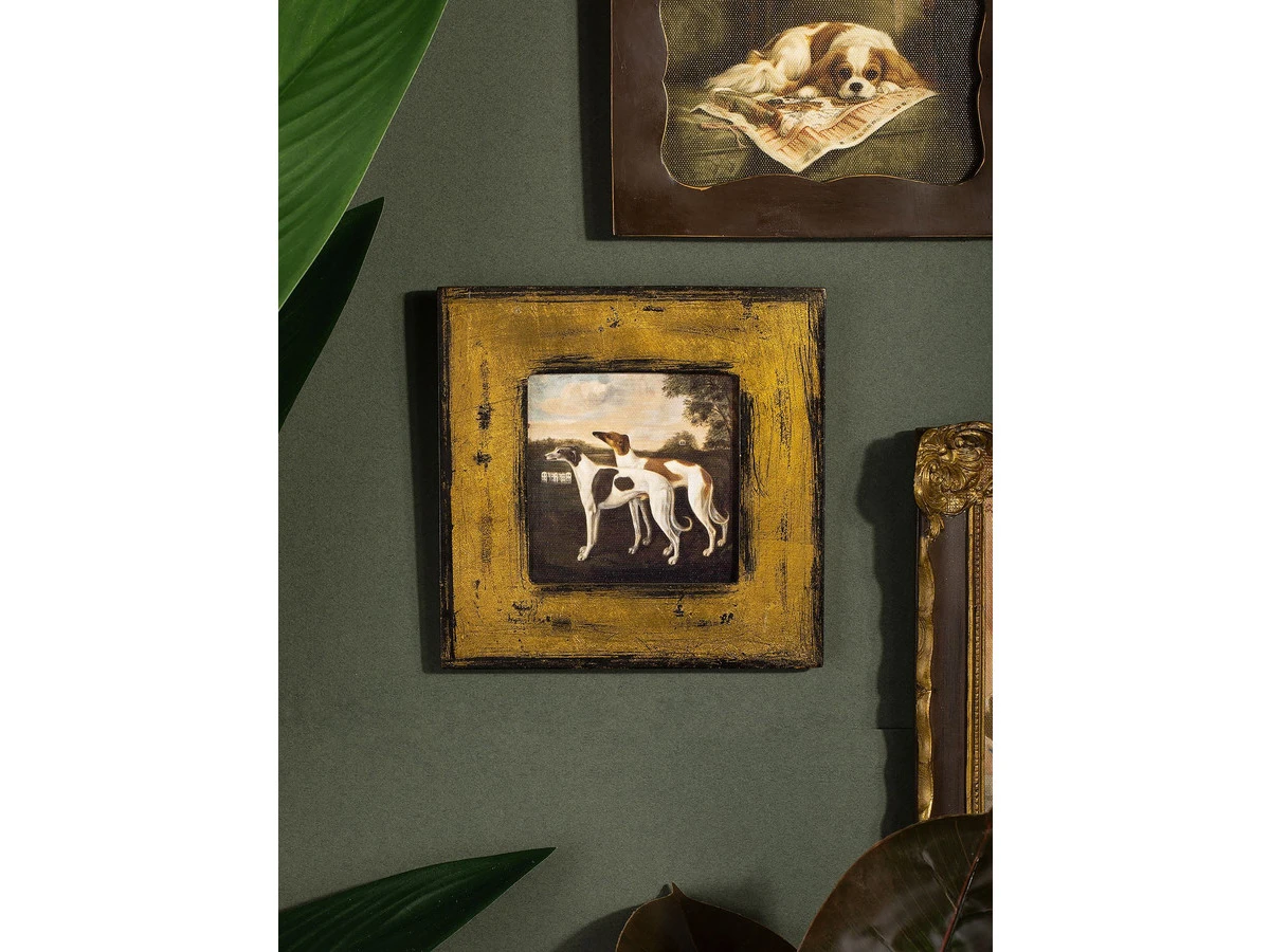 Картина в раме, масло, под старину 861409  - фото 3