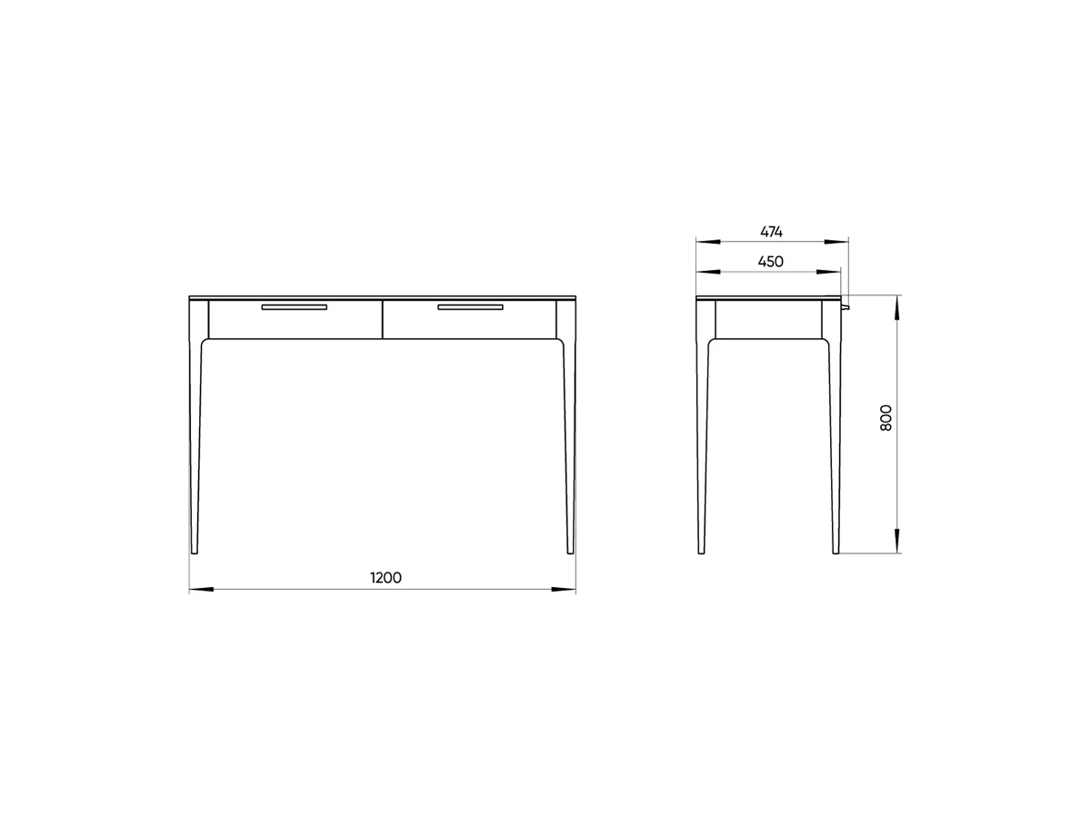 Консоль Type oak 2 ящика 120 см 865359  - фото 6