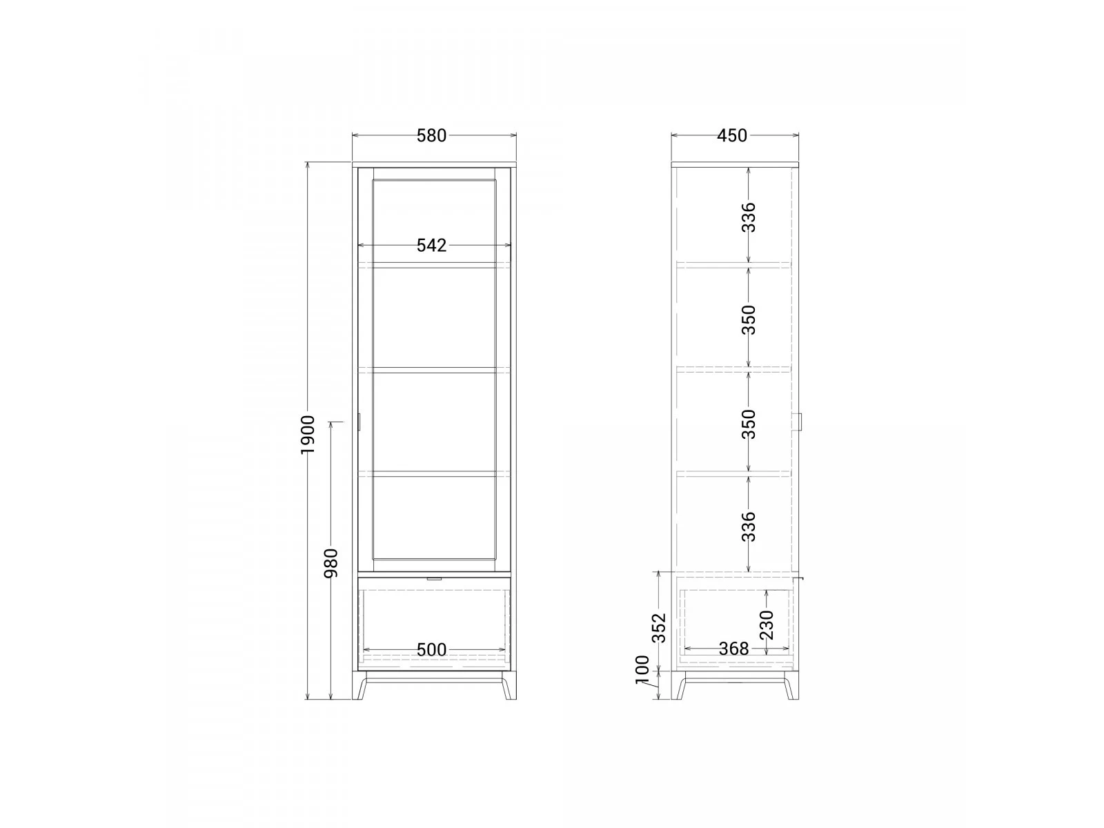 Узкая витрина CS162 869860  - фото 8