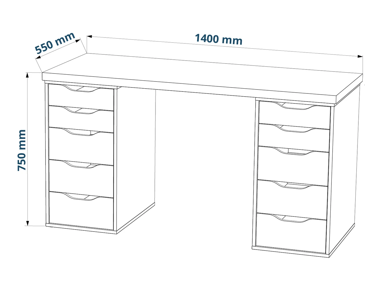 Стол письменный Ингар 1/5Т 120x75x55 873628
