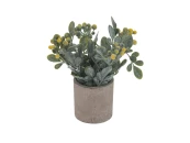 Цветок искусственный в бетонном горшке 18 см