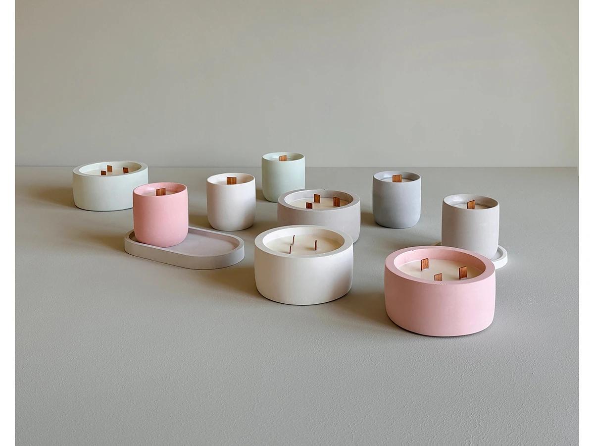 Арома свеча Omini в бетонном стакане 150 мл Амбра и пачули 881222  - фото 5