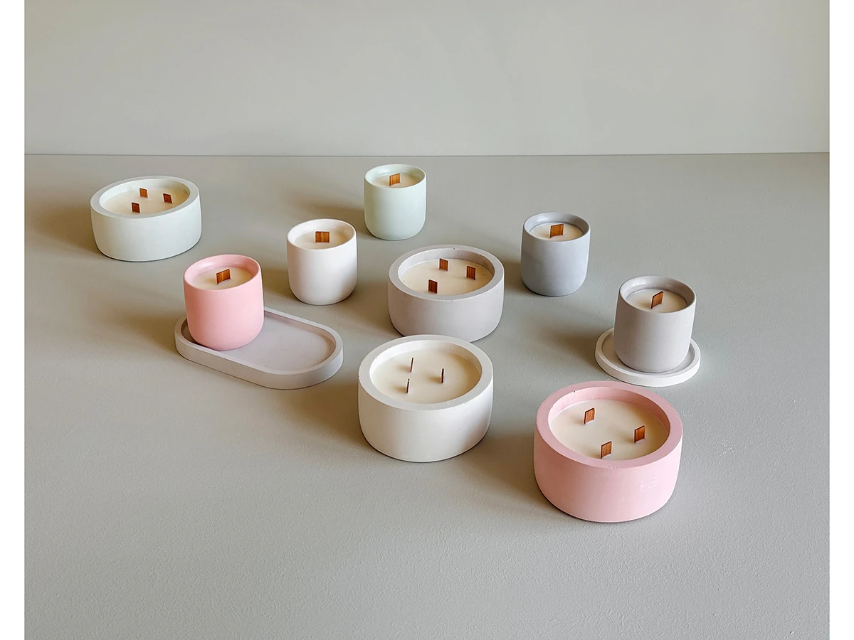 Арома свеча Omini в бетонном стакане 150 мл Амбра и пачули 881222  - фото 4