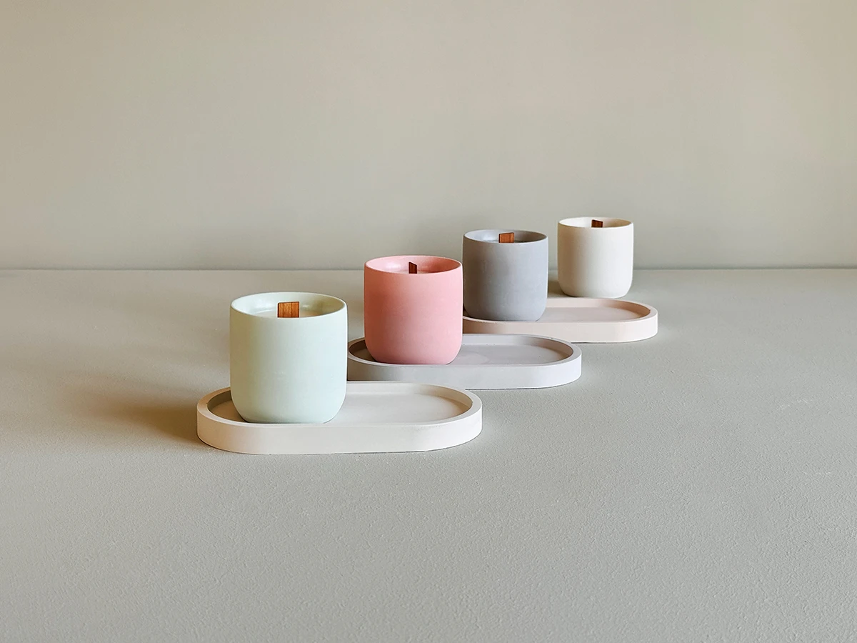 Арома свеча Omini в бетонном стакане 150 мл Ваниль и табак 881223  - фото 6