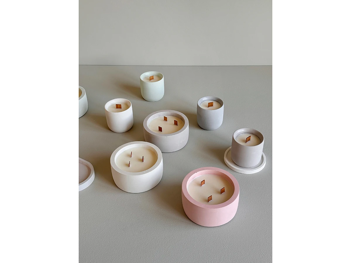 Арома свеча Omini в бетонном стакане 300 мл Амбра и пачули 881227  - фото 6