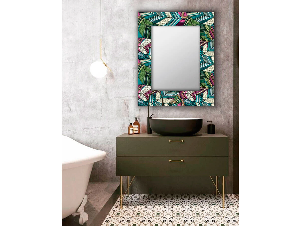 Зеркало Зеленые перья 881695  - фото 4