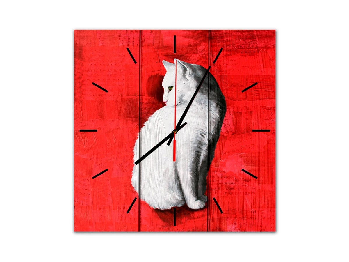 Часы Белая кошка 884064  - фото 1