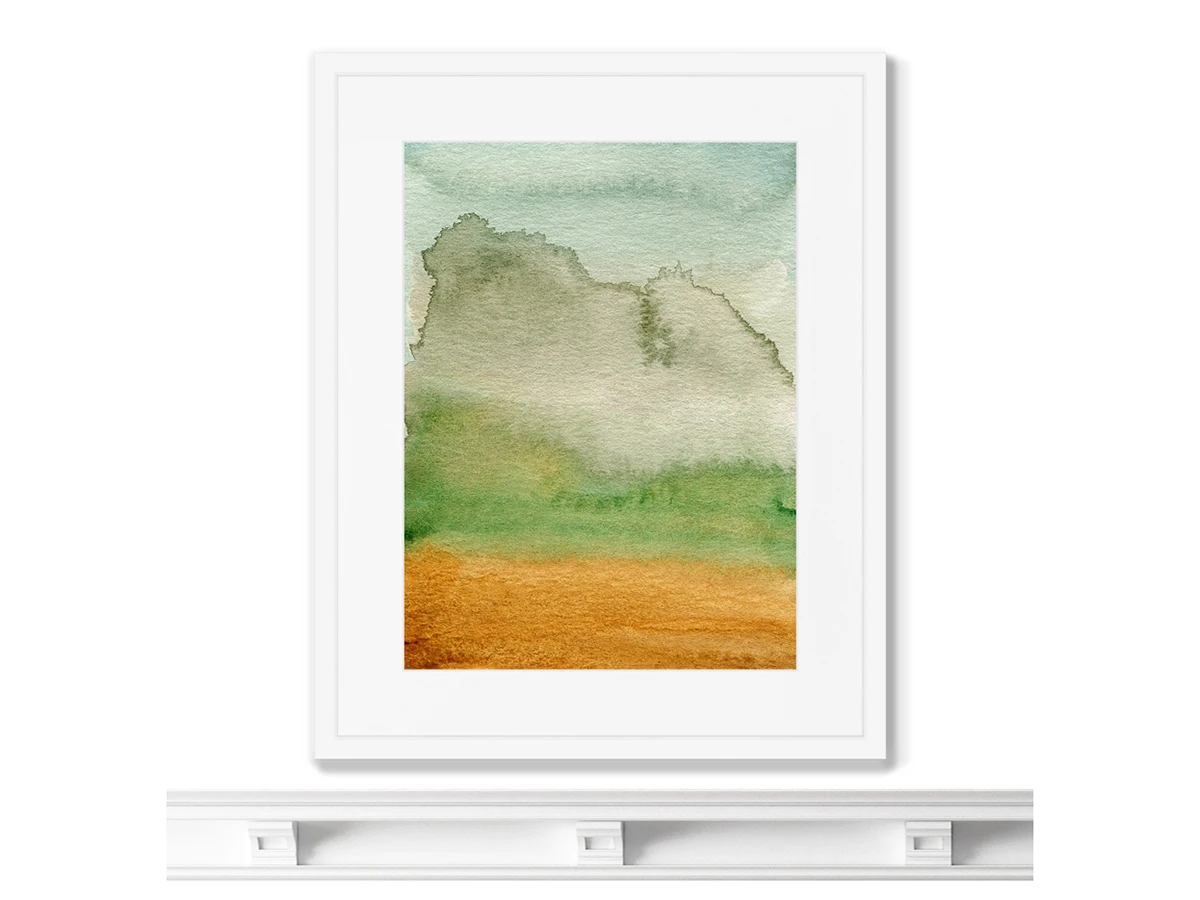 Репродукция картины в раме Clouds descend on the mountains 635110  - фото 3