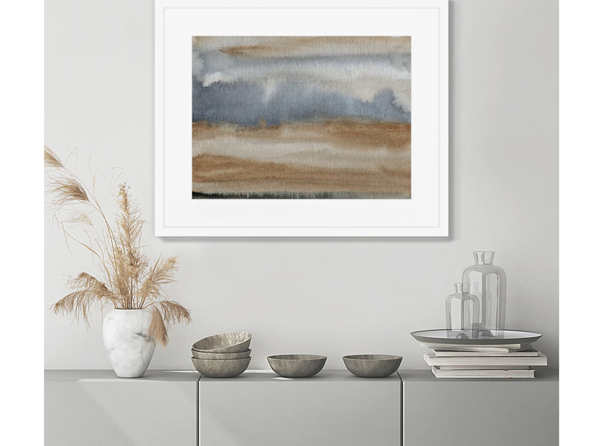 Репродукция картины в раме Field and forest in late autumn 635119