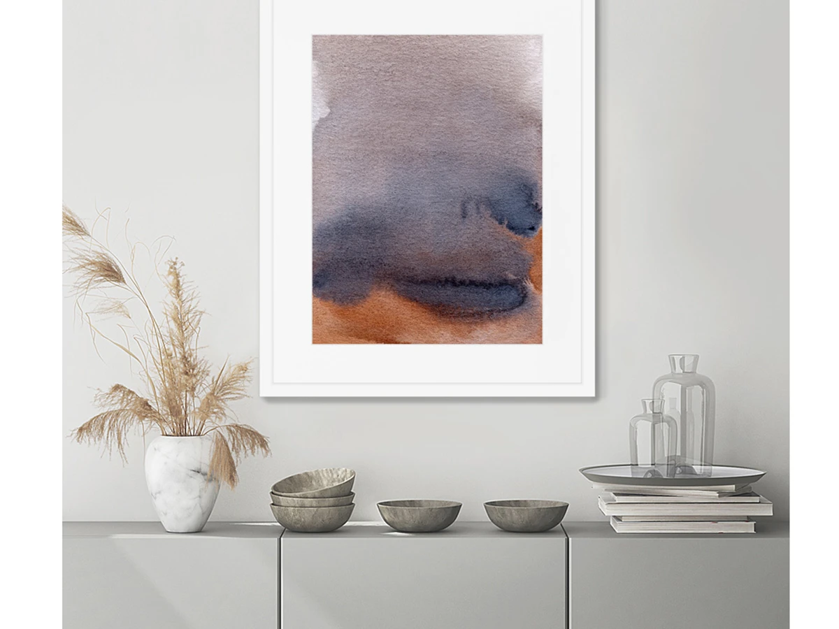 Репродукция картины в раме Lake in the rain 635128