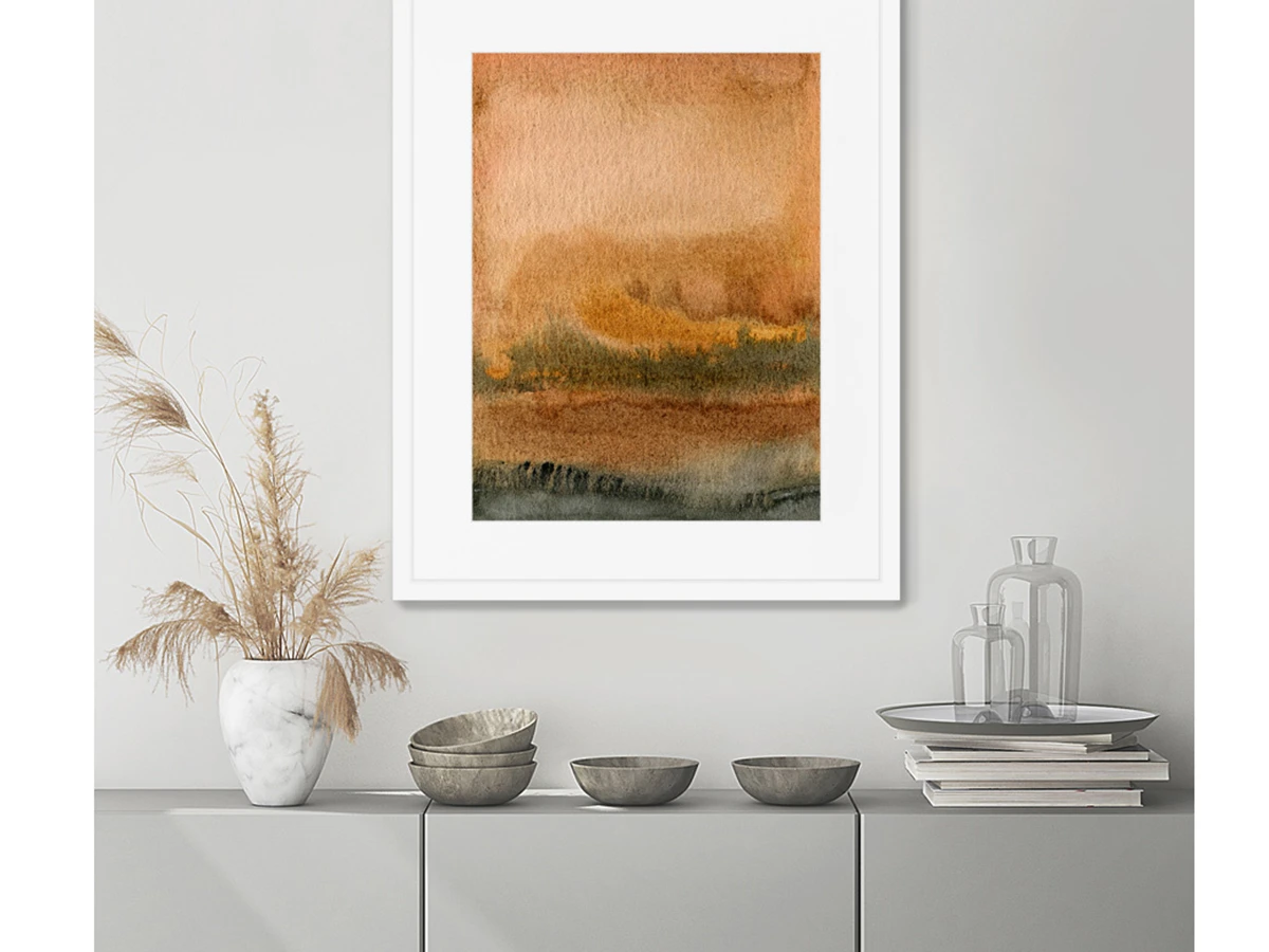 Репродукция картины в раме Landscape, August evening 635152