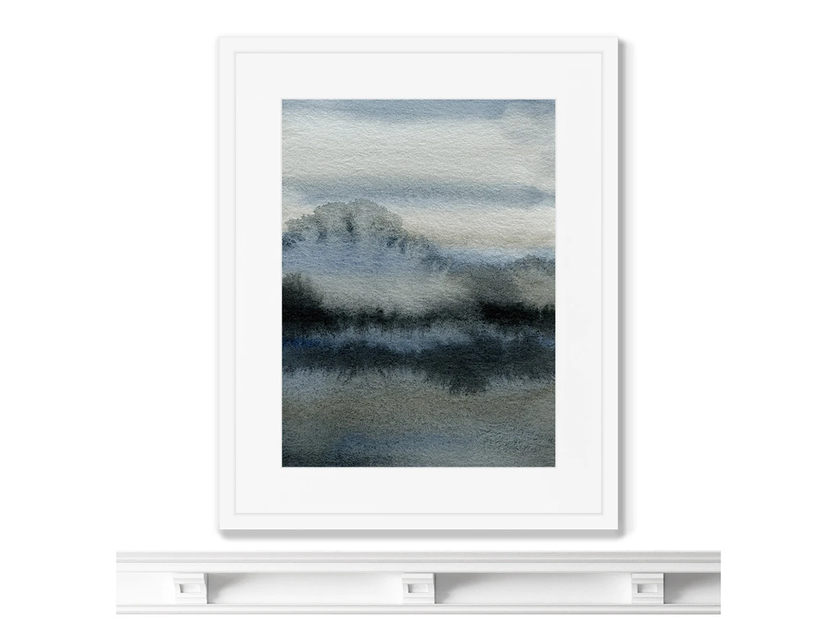 Репродукция картины в раме River bank in winter 635159  - фото 4