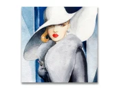 Картина на холсте Девушка в белой шляпе