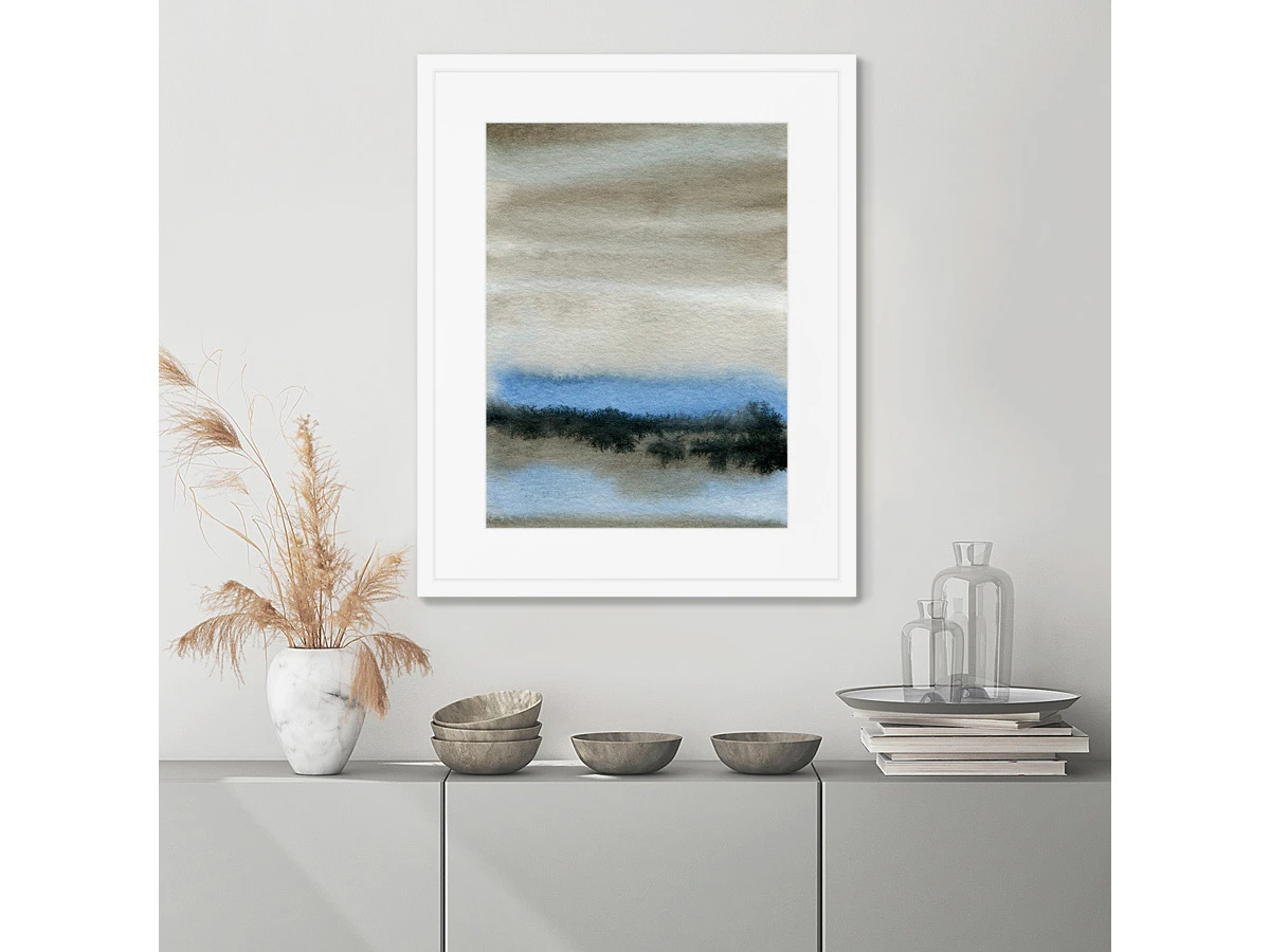 Репродукция картины в раме Autumn sky, forest and river 635192  - фото 7