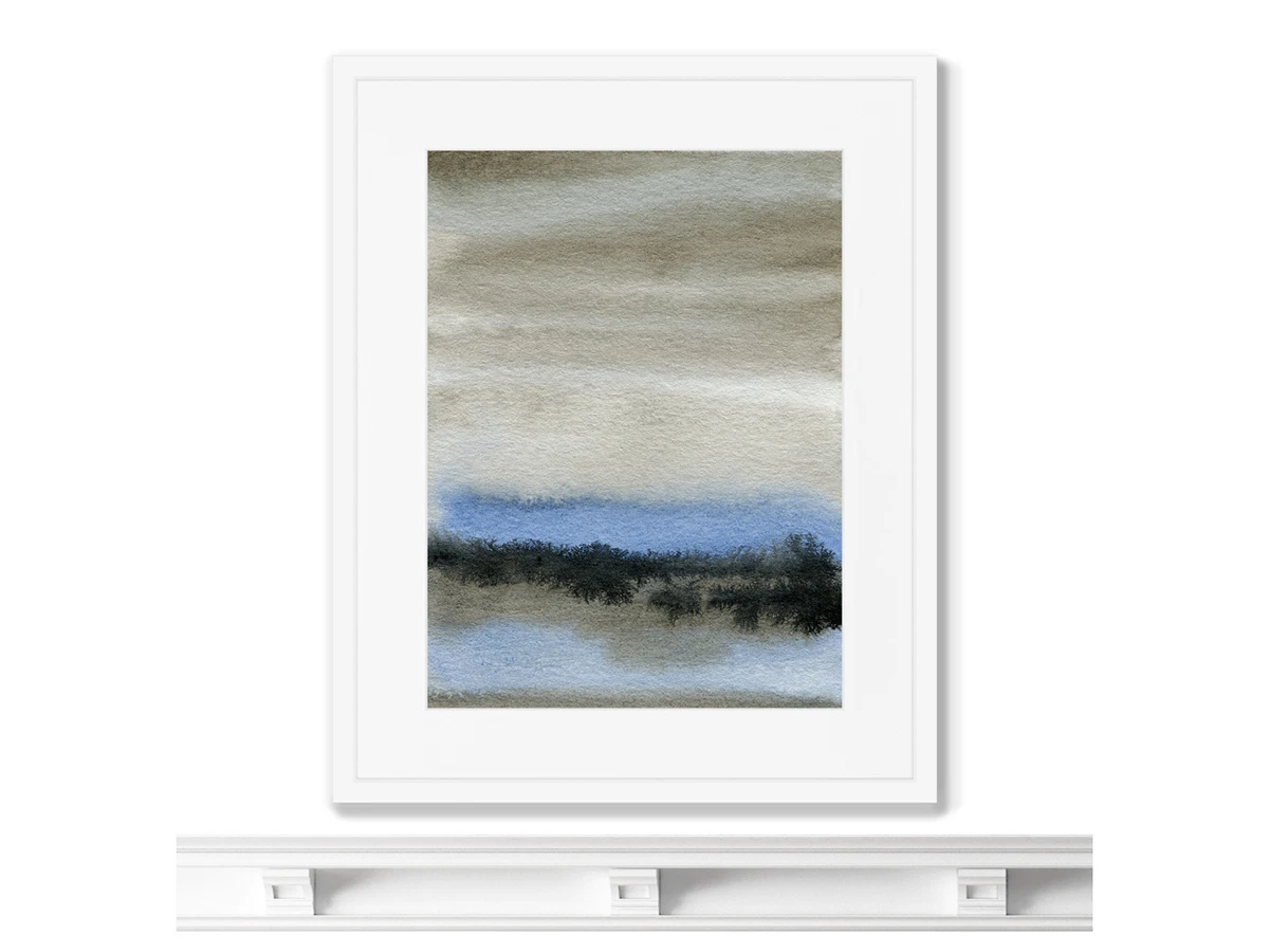 Репродукция картины в раме Autumn sky, forest and river 635192  - фото 4