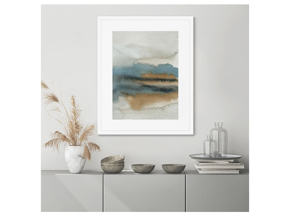 Репродукция картины в раме Lakeside in the morning fog 635197