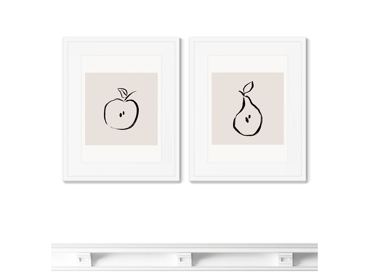 Набор из 2-х репродукций картин в раме Яблоко и груша, 2021г. 635233  - фото 3