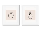 Набор из 2-х репродукций картин в раме Яблоко и груша, 2021г. 635233