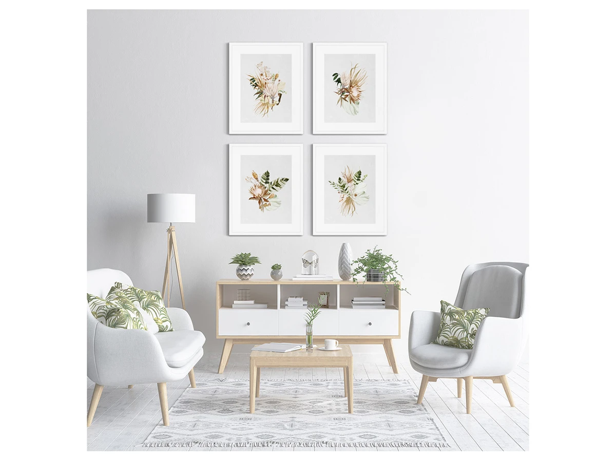 Набор из 4-х репродукций картин в раме Флористическая композиция № 4, 2021г. 635259  - фото 5