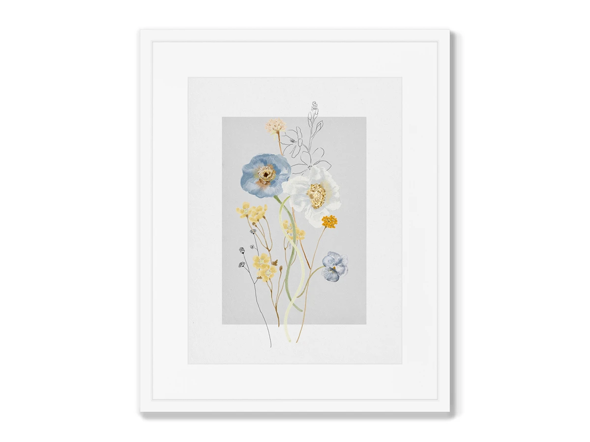 Набор из 4-х репродукций картин в раме Floral set in pale shades, No6 635261