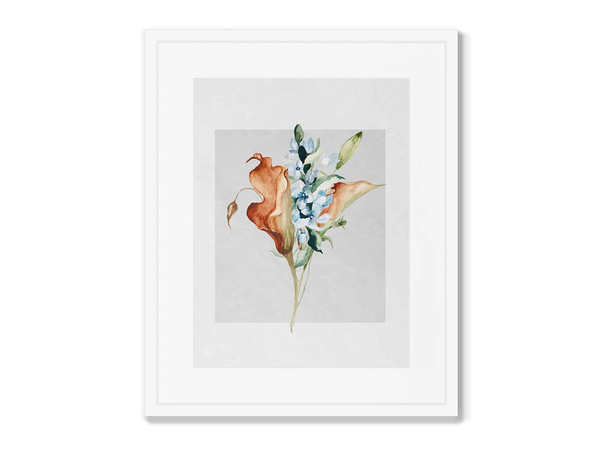 Набор из 4-х репродукций картин в раме Floral set in pale shades, No9 635264  - фото 4
