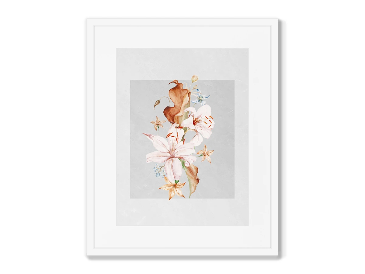 Набор из 4-х репродукций картин в раме Floral set in pale shades, No9 635264  - фото 2