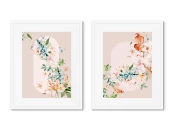 Набор из 2-х репродукций картин в раме Floral set in pale shades, No11