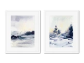 Набор из 2-х репродукций картин в раме Earlier winter morning