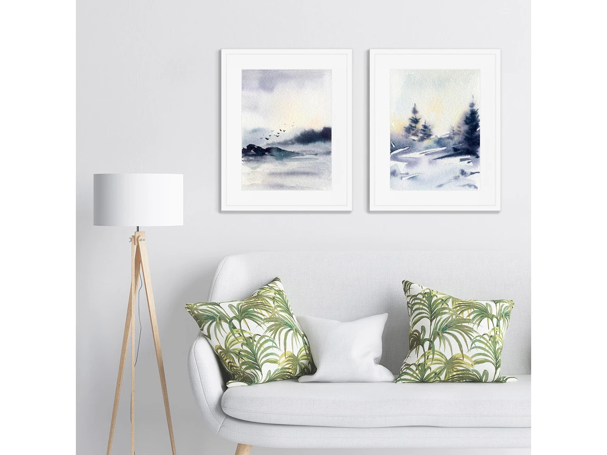 Набор из 2-х репродукций картин в раме Earlier winter morning 635298  - фото 8