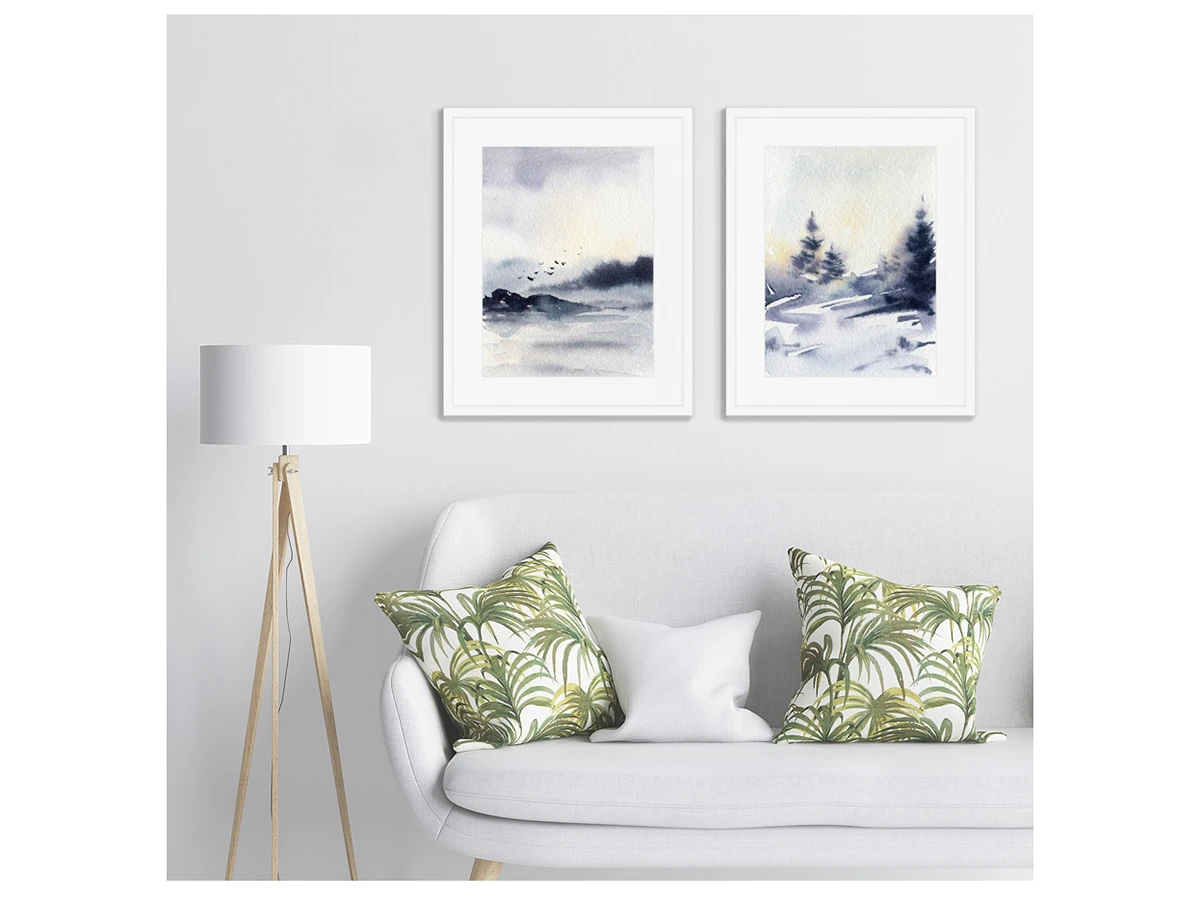 Набор из 2-х репродукций картин в раме Earlier winter morning 635298  - фото 5