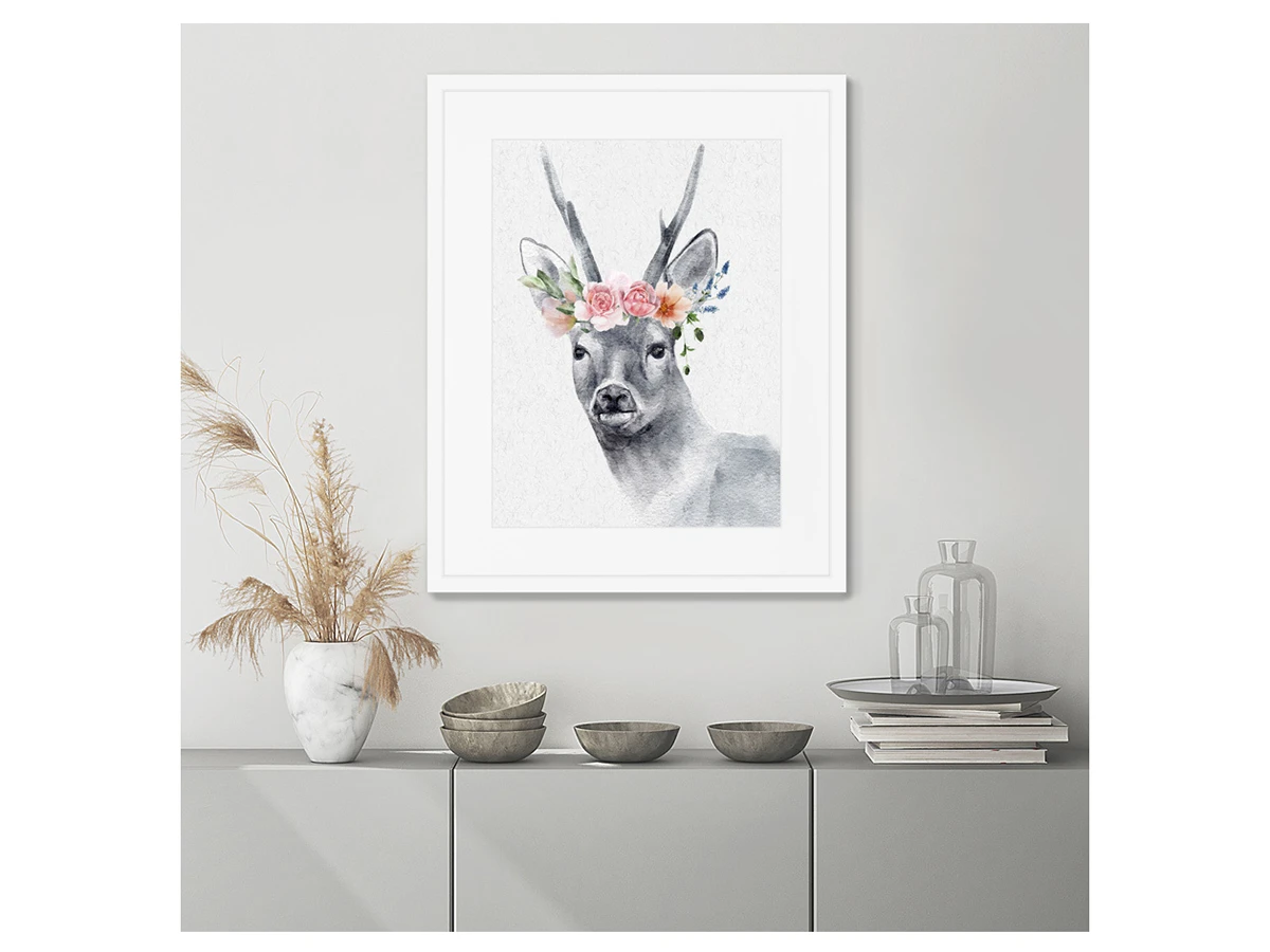 Репродукция картины в раме Graceful deer No1 635309