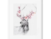 Репродукция картины в раме Graceful deer No2