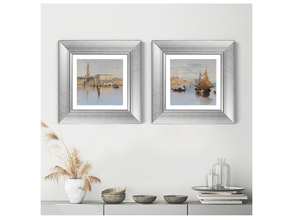 Набор из 2-х репродукций картин в раме Sunrise, 1890г. 635335  - фото 5