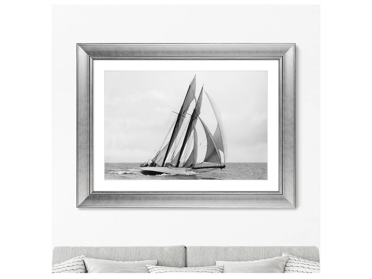 Репродукция картины в раме Яхта Элеонора подготовка к регате, Нью-Йорк, 1894г. 635339  - фото 3