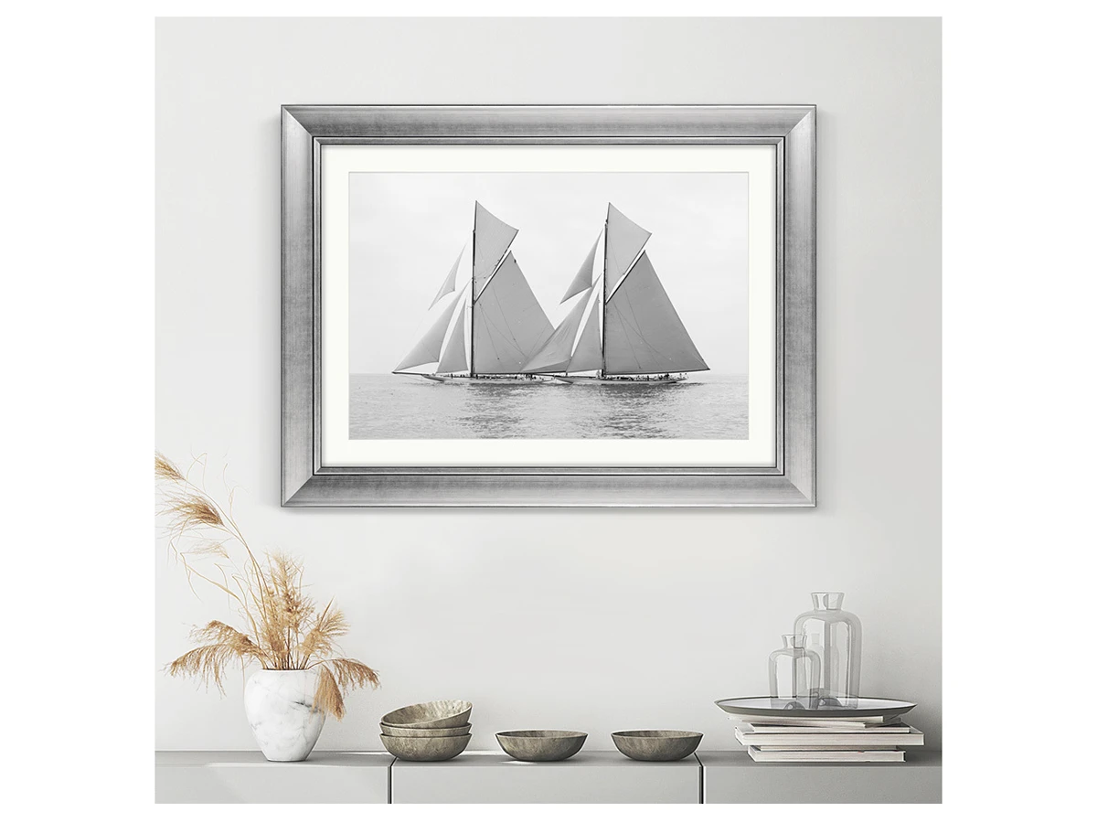 Репродукция картины в раме Яхты Релайнс и Шемрок Третий (регата), 1904г. 635340