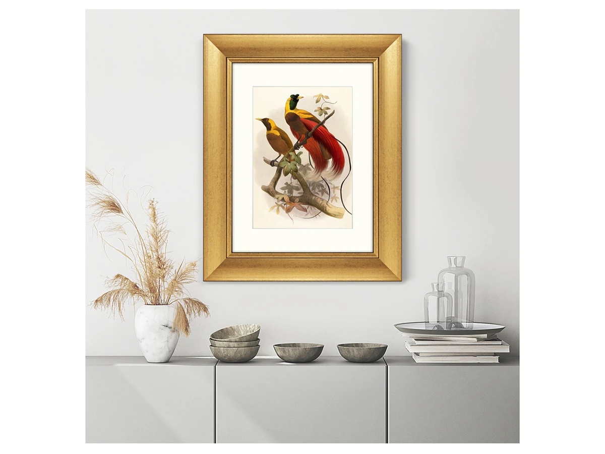 Репродукция картины в раме Красная райская птица, 1880г. 635349