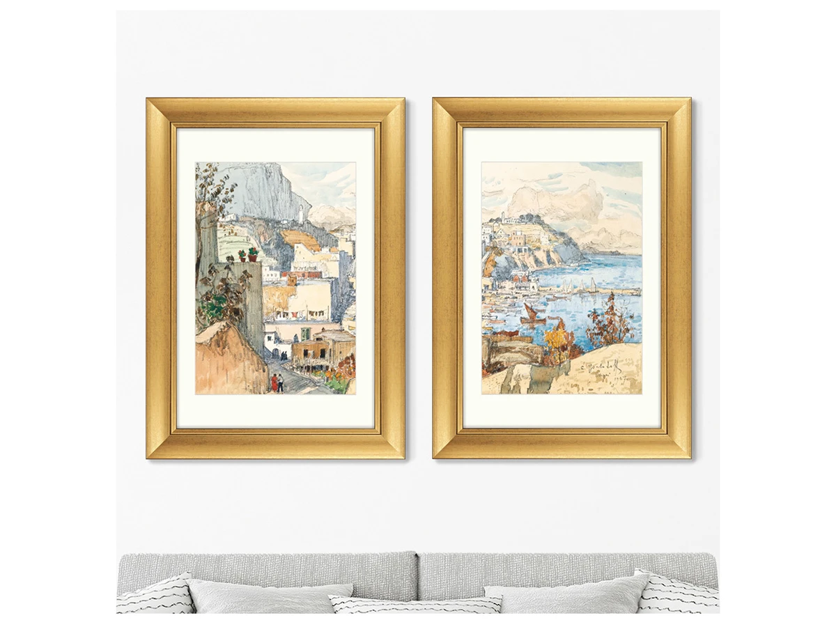 Набор из 2-х репродукций картин в раме A View of Capri, 1927г. 635406  - фото 3